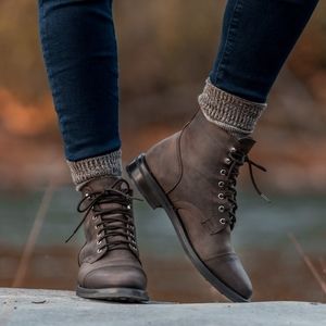 Thursday Boots Captain Lace Up Ankle Boots in Tobacco